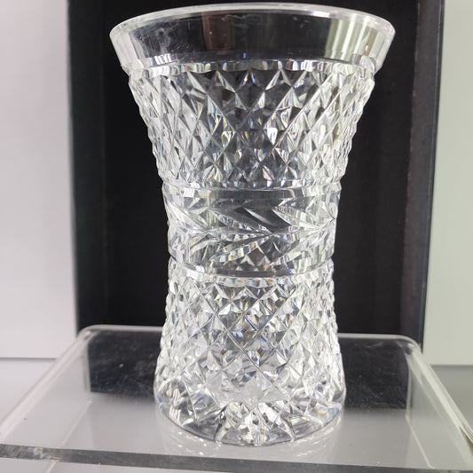 Signed Waterford Hand Cut crystal vase Irish Crystal