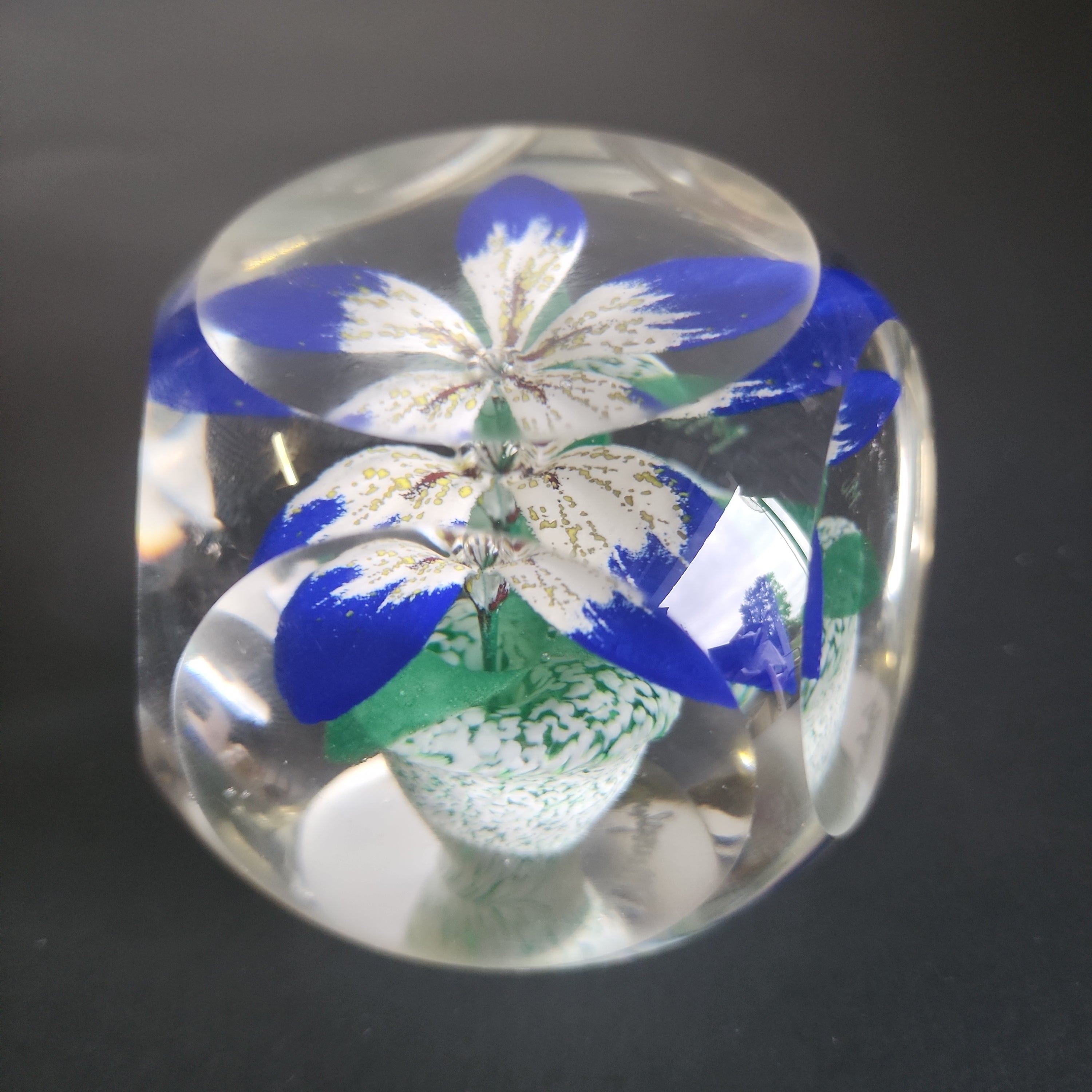 Murano glass paperweight signed sale