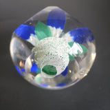 Art glass blue paperweight Signed J. Murphy