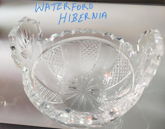 Signed Waterford CRYSTAL Hibernia butter tub Ireland