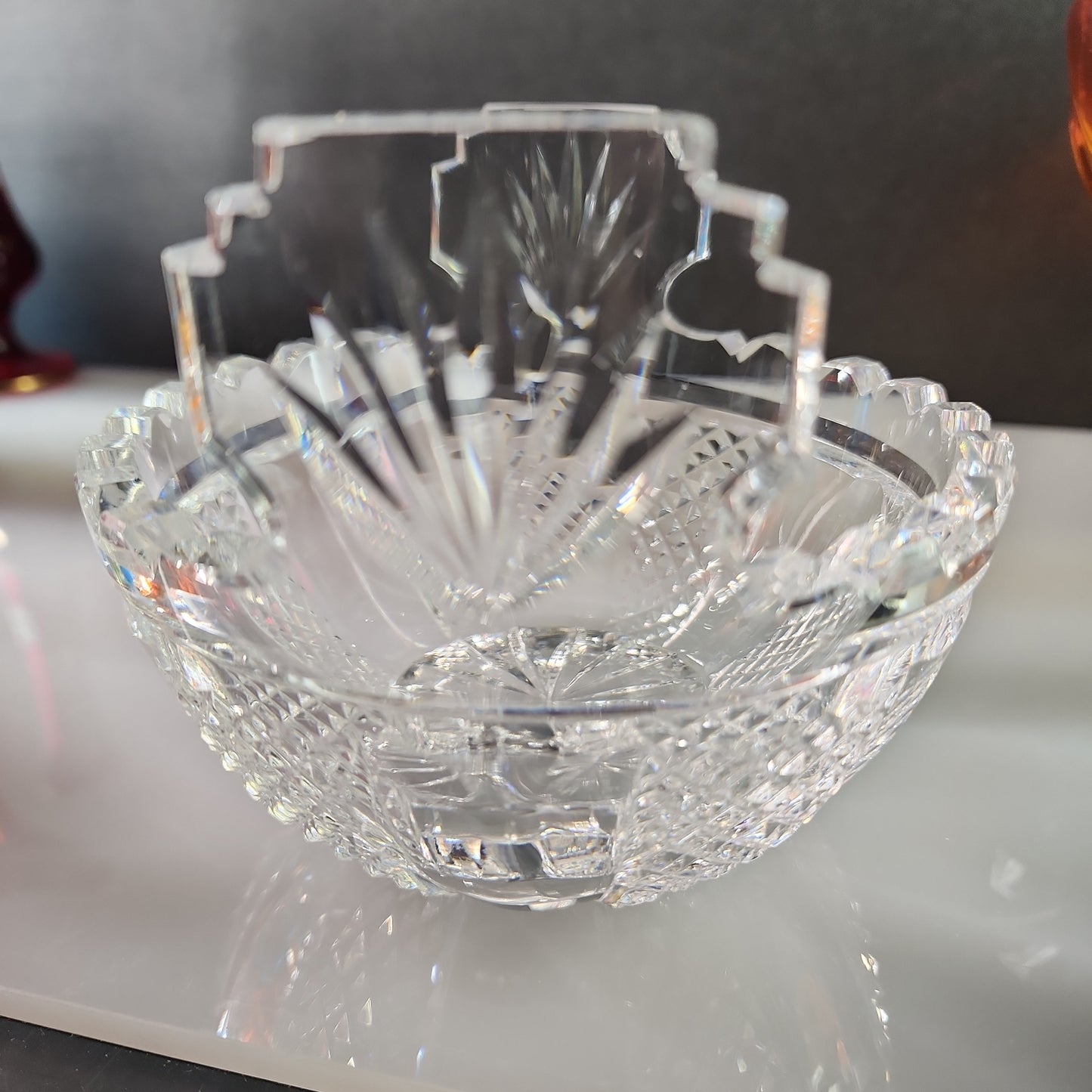 Signed Waterford CRYSTAL Hibernia butter tub Ireland