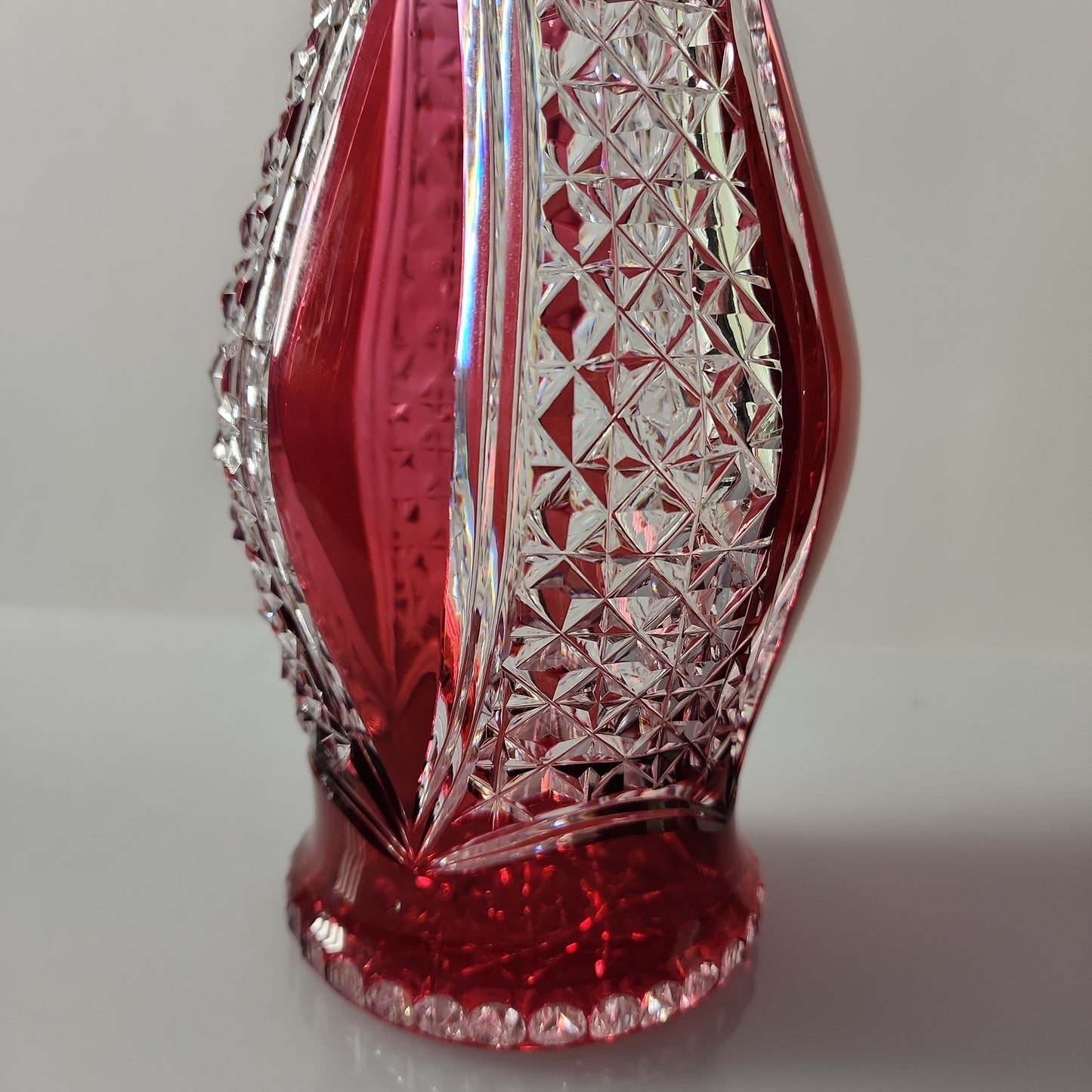 Cranberry Cut Glass decanters pair