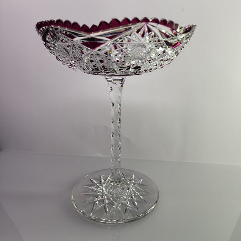 Baccarat?  AMATHIST cut to clear compote