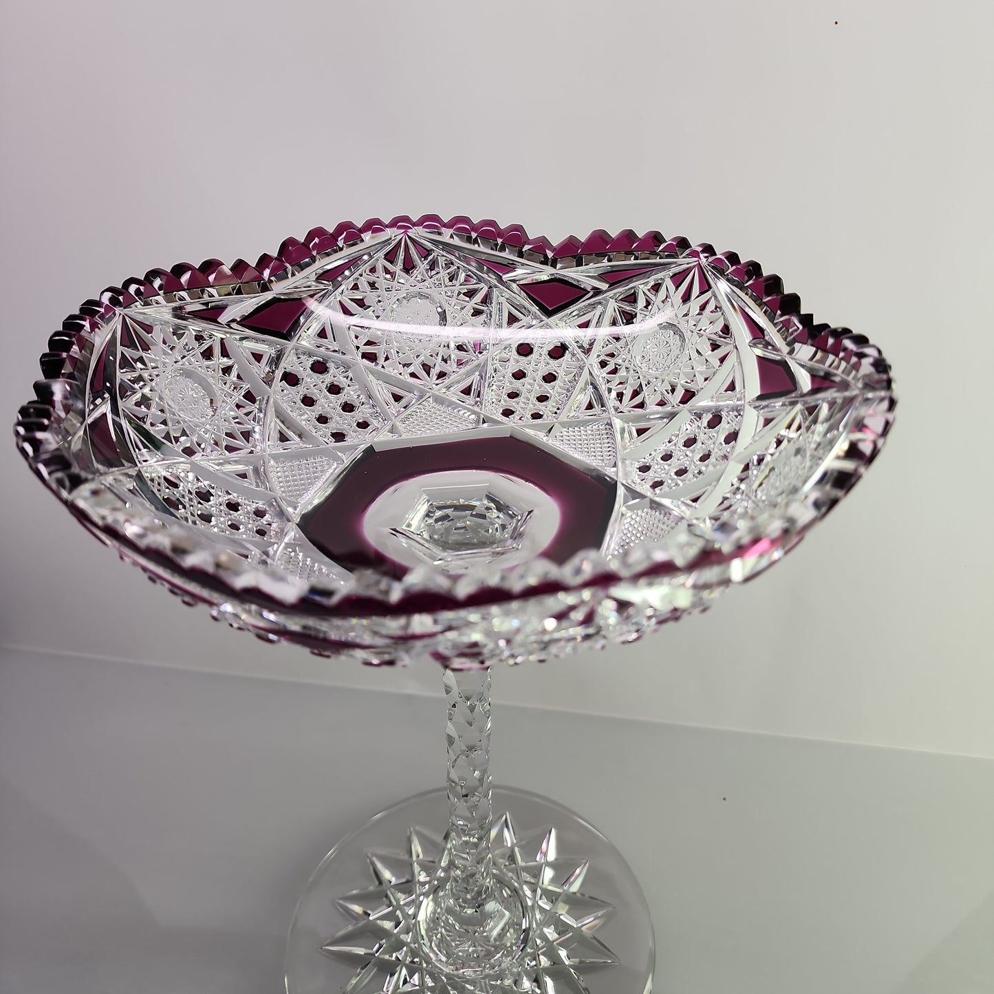 Baccarat?  AMATHIST cut to clear compote