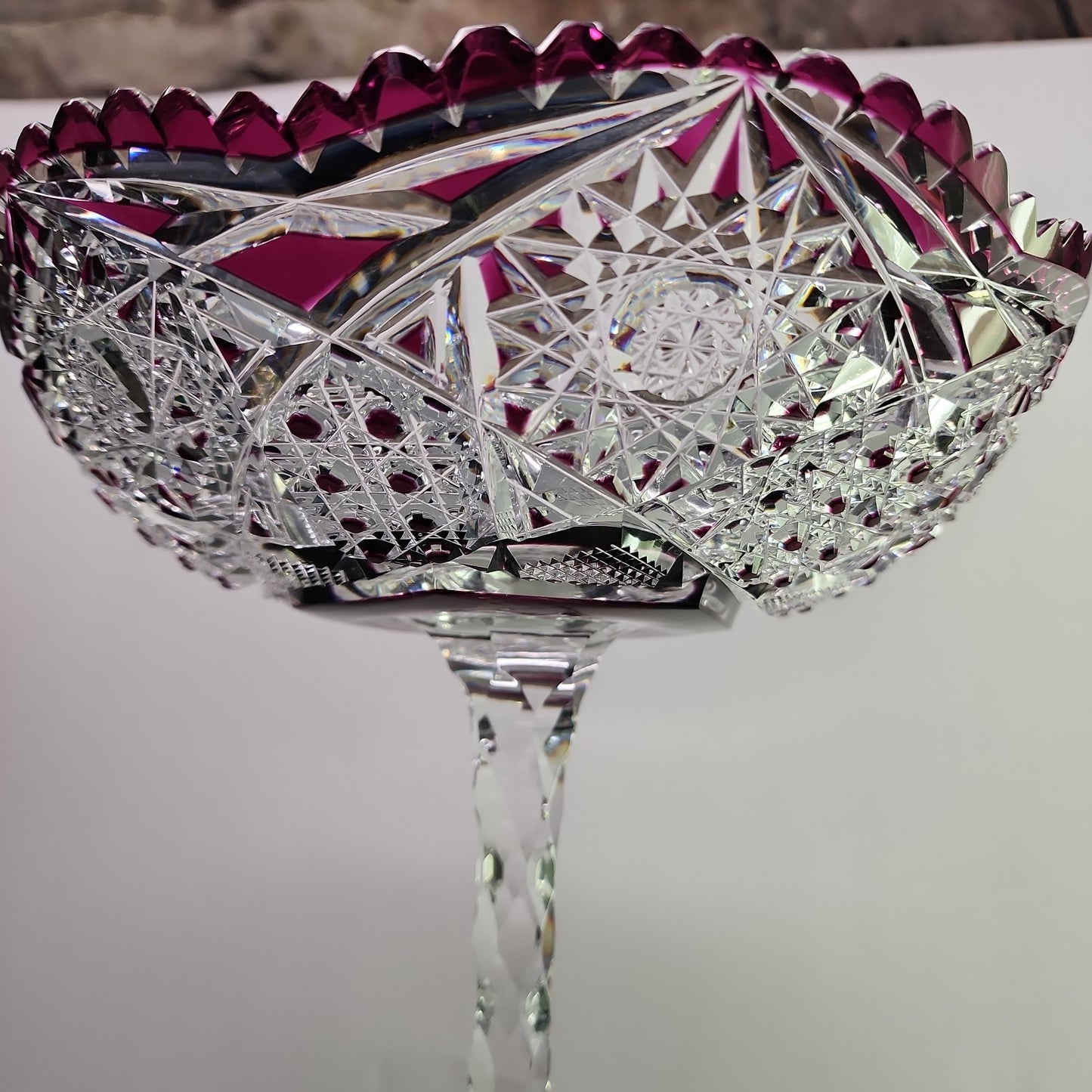 Baccarat?  AMATHIST cut to clear compote