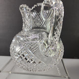 American Brilliant Period Cut Glass Pitcher Strawberry  Antique