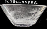 Swedish Kjellander Fish bowl copper wheel engraved signed Kjellandeh