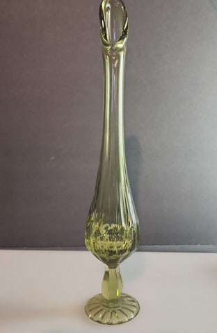 Fenton glass green vase