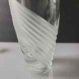 Cut Glass medium vase Lenox USA crystal Windswept Signed