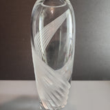 Cut Glass medium vase Lenox USA crystal Windswept Signed