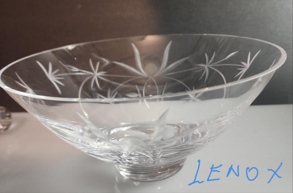 Cut Glass bowl Lenox USA crystal Hand cut