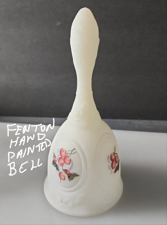 Fenton glass bell signed hand painted