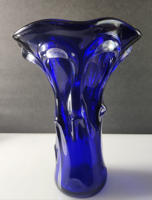 Glass cobalt blue vase