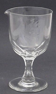 pouring glass goblet VINCIT VERITAS TRUTH CONQUERS COPPER WHEEL ENGRAVE - O'Rourke crystal awards & gifts abp cut glass