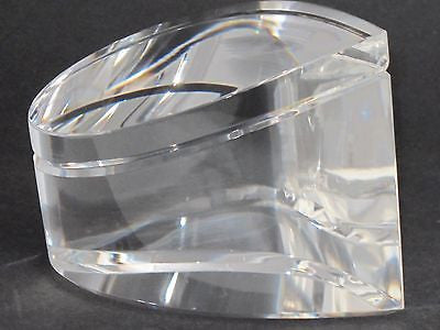 Cut Glass art wave optical sculpture. One of a kind signed - O'Rourke crystal awards & gifts abp cut glass