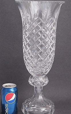 Hand cut lead  Crystal large Award vase, Can be customized 17.5" - O'Rourke crystal awards & gifts abp cut glass