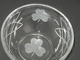 Hand cut glass bowl, Celtic  shamrock  gift Can be customized - O'Rourke crystal awards & gifts abp cut glass