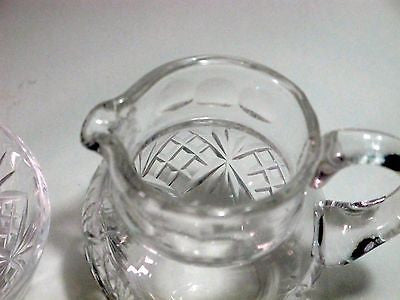 Hand Cut glass mini sugar & creamer ideal for Leprechaun or Doll house - O'Rourke crystal awards & gifts abp cut glass