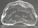 Charlotte Elizabeth Diana British Royal baby paperweight 24% lead crystal - O'Rourke crystal awards & gifts abp cut glass