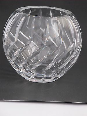 Hand Cut Glass hand  polished rose bowl / vase - O'Rourke crystal awards & gifts abp cut glass