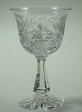 Cut glass wheel etched wine stemware bell shape glass Hand cut - O'Rourke crystal awards & gifts abp cut glass