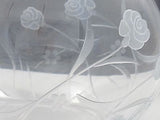 Hand cut glass bowl, Frosted rose and polished hand stems Can be customized - O'Rourke crystal awards & gifts abp cut glass