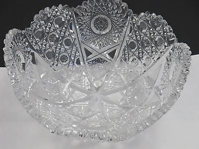 American Brilliant Period hand Cut Glass bowl / tub - O'Rourke crystal awards & gifts abp cut glass