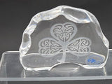Celtic shamrock pattern paperweight, 24% lead crystal Great gift - O'Rourke crystal awards & gifts abp cut glass