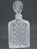 Hand Cut glass silver ring neck decanter oval stopper Portugal - O'Rourke crystal awards & gifts abp cut glass