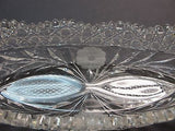 American Brilliant Period hand Cut Glass canoe dish abp antique - O'Rourke crystal awards & gifts abp cut glass