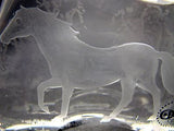 Hand Cut Glass Horse pattern paperweight,  24% lead crystal - O'Rourke crystal awards & gifts abp cut glass