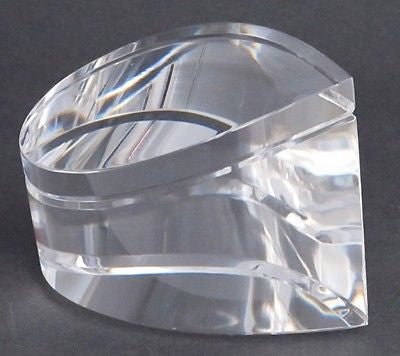 Cut Glass art wave optical sculpture. One of a kind signed - O'Rourke crystal awards & gifts abp cut glass