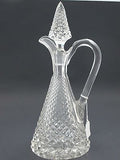 Hand Cut glass handled decanter  crosscut with stopper - O'Rourke crystal awards & gifts abp cut glass