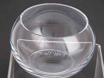 Wishing you'll the Happiness ,lead crystal bowl  Mouth blown, gift - O'Rourke crystal awards & gifts abp cut glass