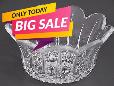 24%  lead crystal bowl, can customize, Made in USA , glass 8.5" - O'Rourke crystal awards & gifts abp cut glass