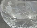 Hand cut glass bowl, Frosted rose and polished hand stems Can be customized - O'Rourke crystal awards & gifts abp cut glass