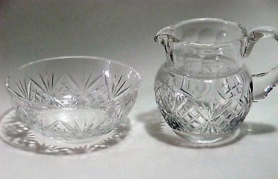 Hand Cut glass mini sugar & creamer ideal for Leprechaun or Doll house - O'Rourke crystal awards & gifts abp cut glass