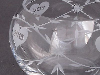 Hand cut lead crystal bowl,  Can be customized ,glass, hearts - O'Rourke crystal awards & gifts abp cut glass