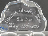 Charlotte Elizabeth Diana British Royal baby paperweight 24% lead crystal - O'Rourke crystal awards & gifts abp cut glass