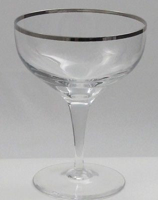 Lenox Weatherly dessert glass platinum band Crystal Made in USA Mt Pleasant PA - O'Rourke crystal awards & gifts abp cut glass