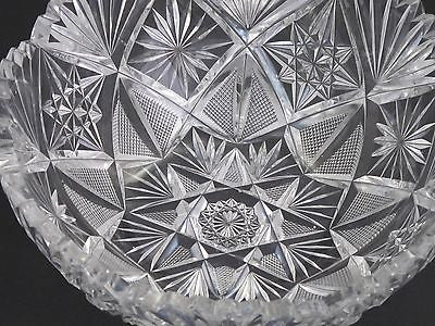 American Brilliant Period hand Cut Glass and mouth blown wheel polished bowl - O'Rourke crystal awards & gifts abp cut glass