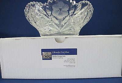 American Brilliant Period hand Cut Glass cool whip bowl Antique gift - O'Rourke crystal awards & gifts abp cut glass