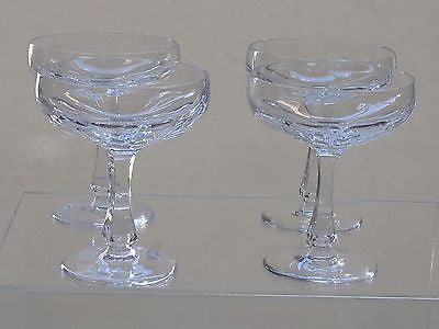 Cut glass champagne / desserts  fluted panel   pieces Signed - O'Rourke crystal awards & gifts abp cut glass