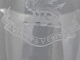 pouring glass goblet VINCIT VERITAS TRUTH CONQUERS COPPER WHEEL ENGRAVE - O'Rourke crystal awards & gifts abp cut glass