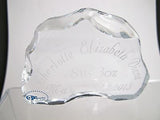 Charlotte Elizabeth Diana British Royal baby paperweight 24% lead crystal - O'Rourke crystal awards & gifts abp cut glass