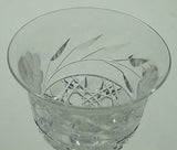Cut glass wheel etched wine stemware bell shape glass Hand cut - O'Rourke crystal awards & gifts abp cut glass