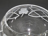 Hand cut lead crystal bowl, Shamrock celtic  Mouth blown, gift - O'Rourke crystal awards & gifts abp cut glass