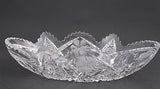 American Brilliant Period Cut Glass oblong bowl, Antique - O'Rourke crystal awards & gifts abp cut glass