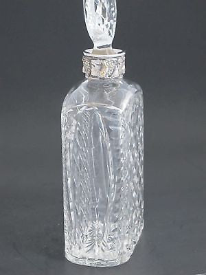 Hand Cut glass silver ring neck decanter oval stopper Portugal - O'Rourke crystal awards & gifts abp cut glass