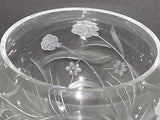 Hand cut glass bowl, Frosted rose and polished hand stems Can be customized - O'Rourke crystal awards & gifts abp cut glass